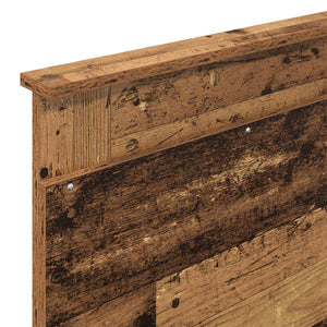 Sängram med huvudgavel Gammalt trä 90 x 200 cm Massiv furu