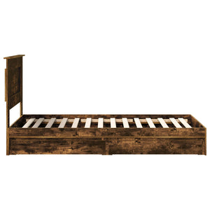 Förvaringssäng med låda Rökt ek 75 x 190 cm Konstruerat trä