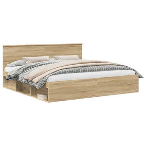 Sängram med huvudgavel Sonoma 200 x 200 cm Massiv furu
