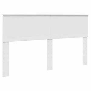 Sängram med huvudgavel Vit 160 x 200 cm Massiv furu