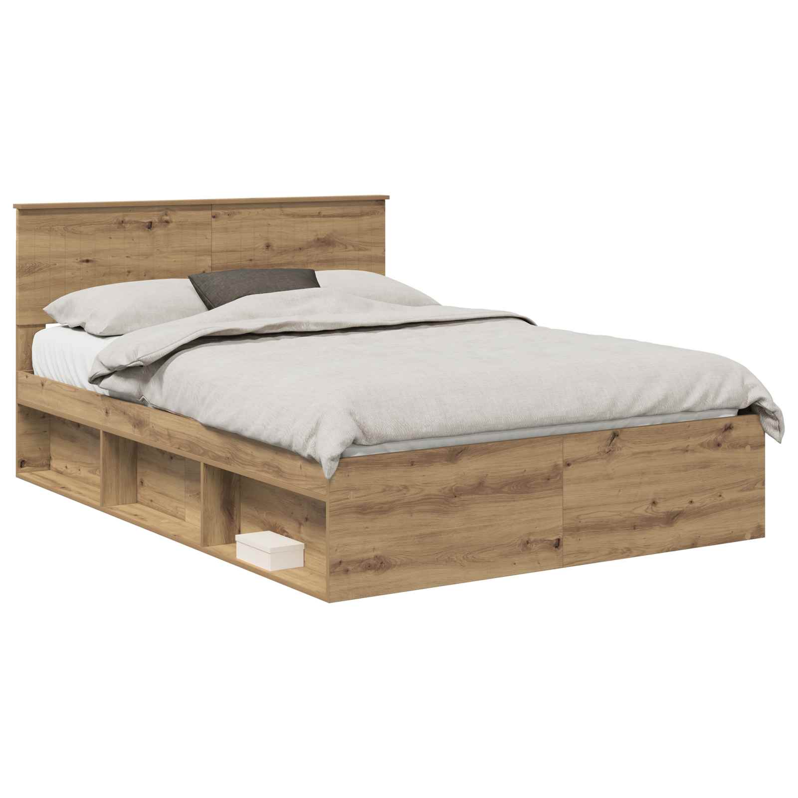 Sängram med huvudgavel Artisan Ek 140 x 200 cm Massiv furu