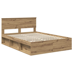 Sängram med huvudgavel Artisan Ek 140 x 200 cm Massiv furu