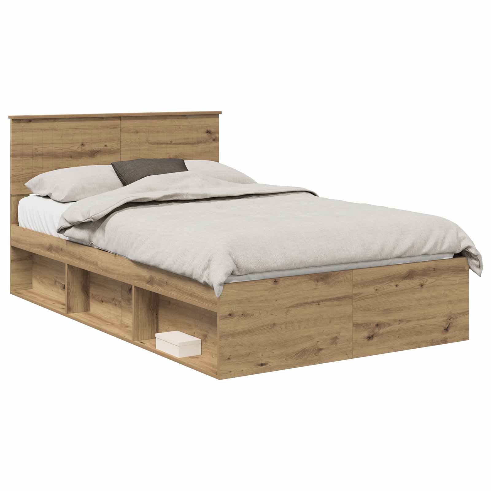 Sängram med huvudgavel Artisan Ek 120 x 190 cm Massiv furu