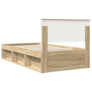 Sängram med huvudgavel Sonoma 100 x 200 cm Massiv furu