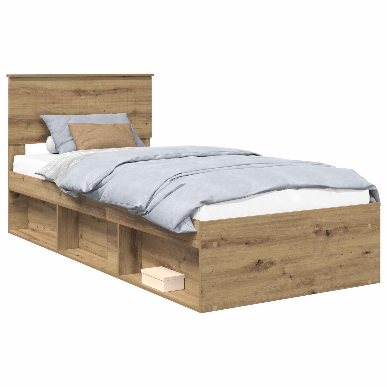 Sängram med huvudgavel Artisan Ek 90 x 200 cm Massiv furu