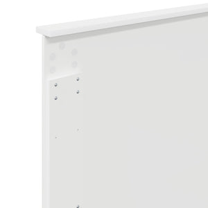 Sängram med huvudgavel Vit 90 x 190 cm Massiv furu