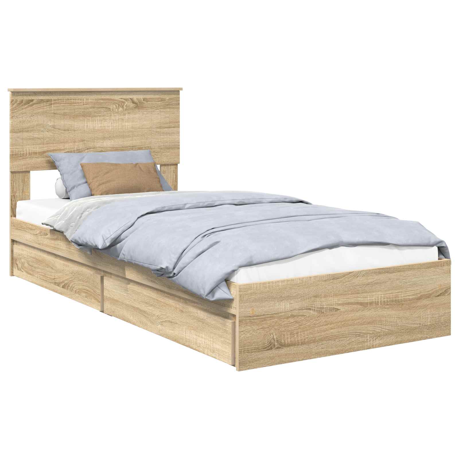 Förvaringssäng med låda Sonoma-ek 90 x 200 cm Konstruerat trä