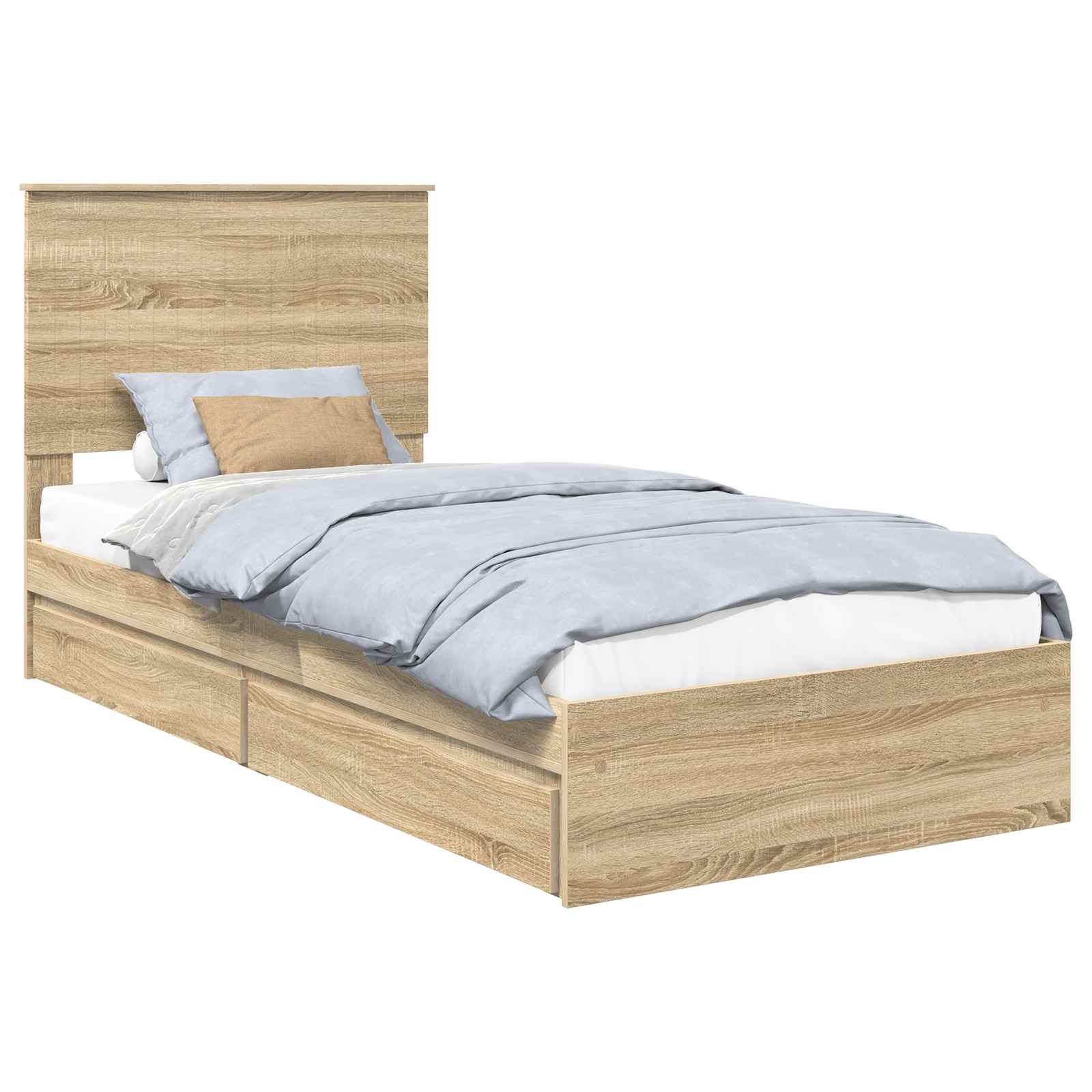 Förvaringssäng med låda Sonoma-ek 90 x 200 cm Konstruerat trä