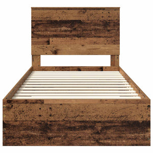 Sängram med huvudgavel Gammalt trä 100 x 200 cm Konstruerat trä