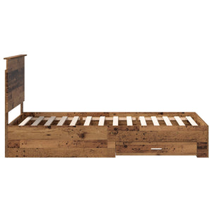 Sängram med huvudgavel Gammalt trä 100 x 200 cm Konstruerat trä