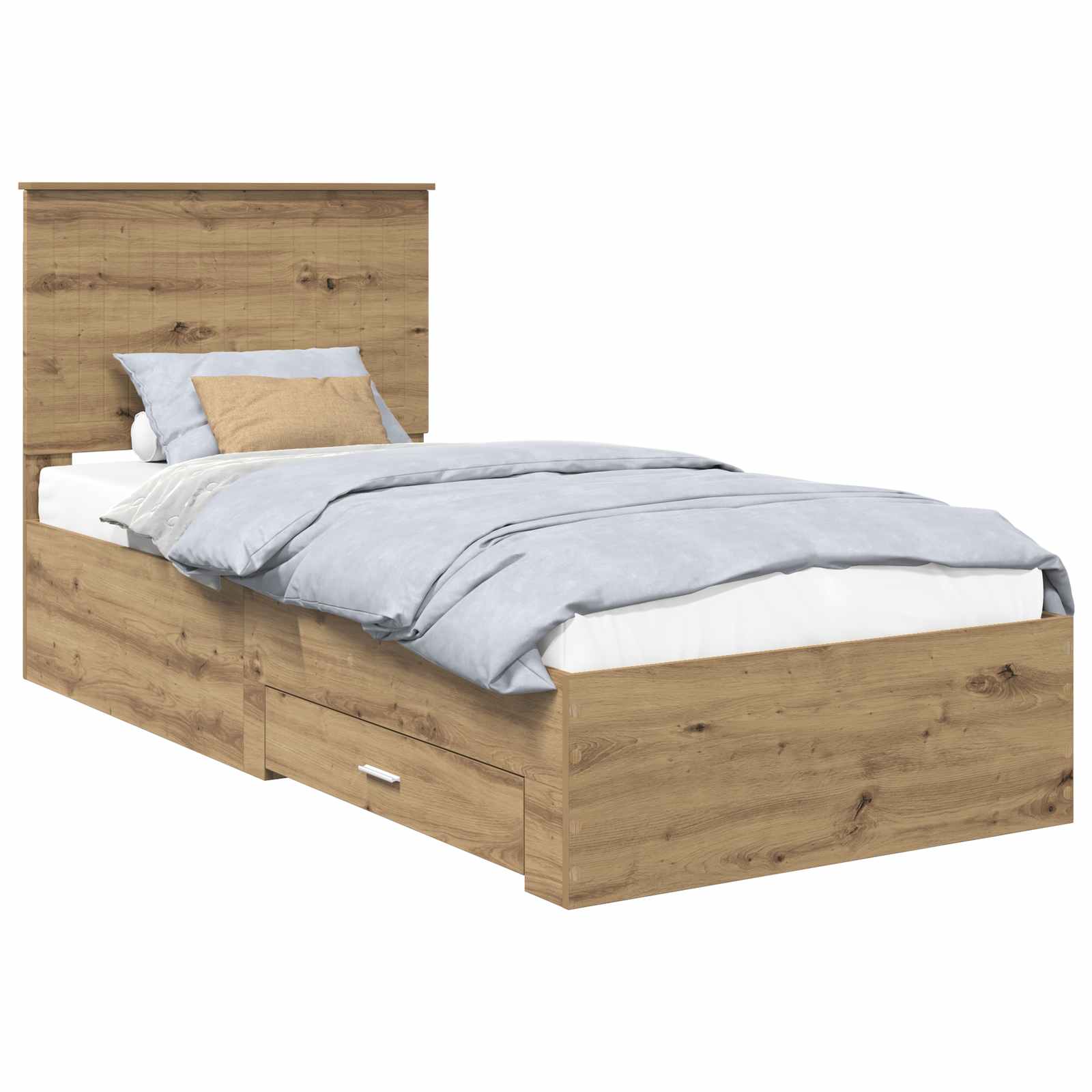 Sängram med låda Artisan Ek 90 x 190 cm Konstruerat trä
