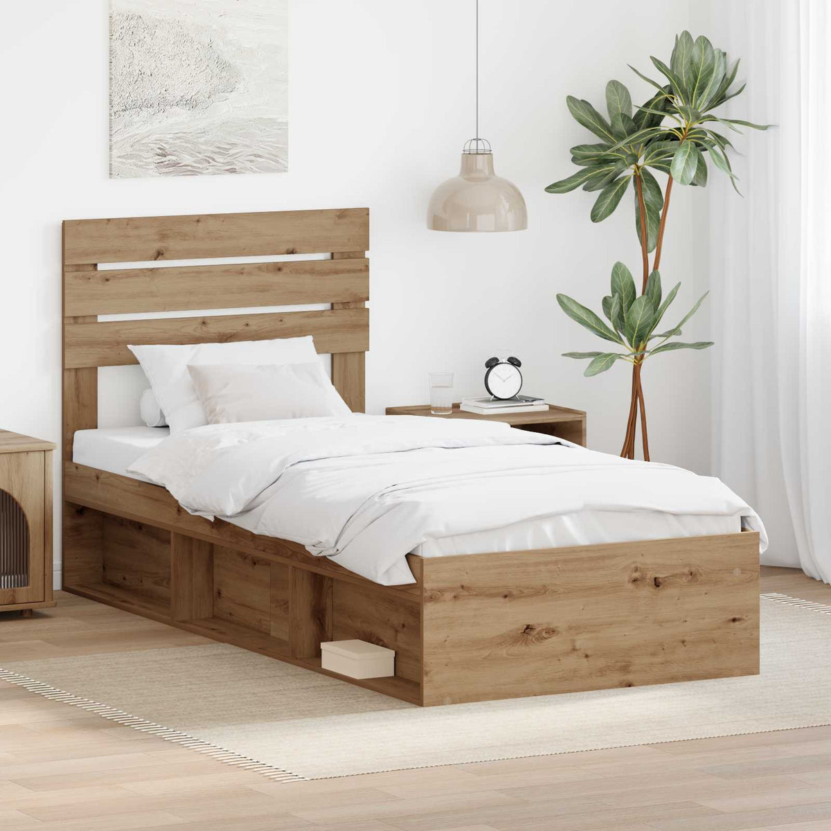 Sängram Artisan-ek 90 x 190 cm Massiv furu