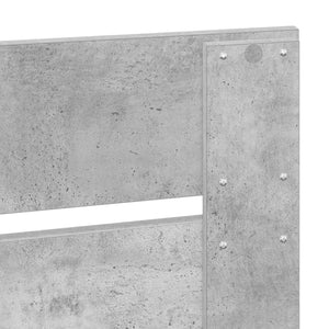 Sängram med huvudgavel Betonggrå 75 x 190 cm Massiv furu