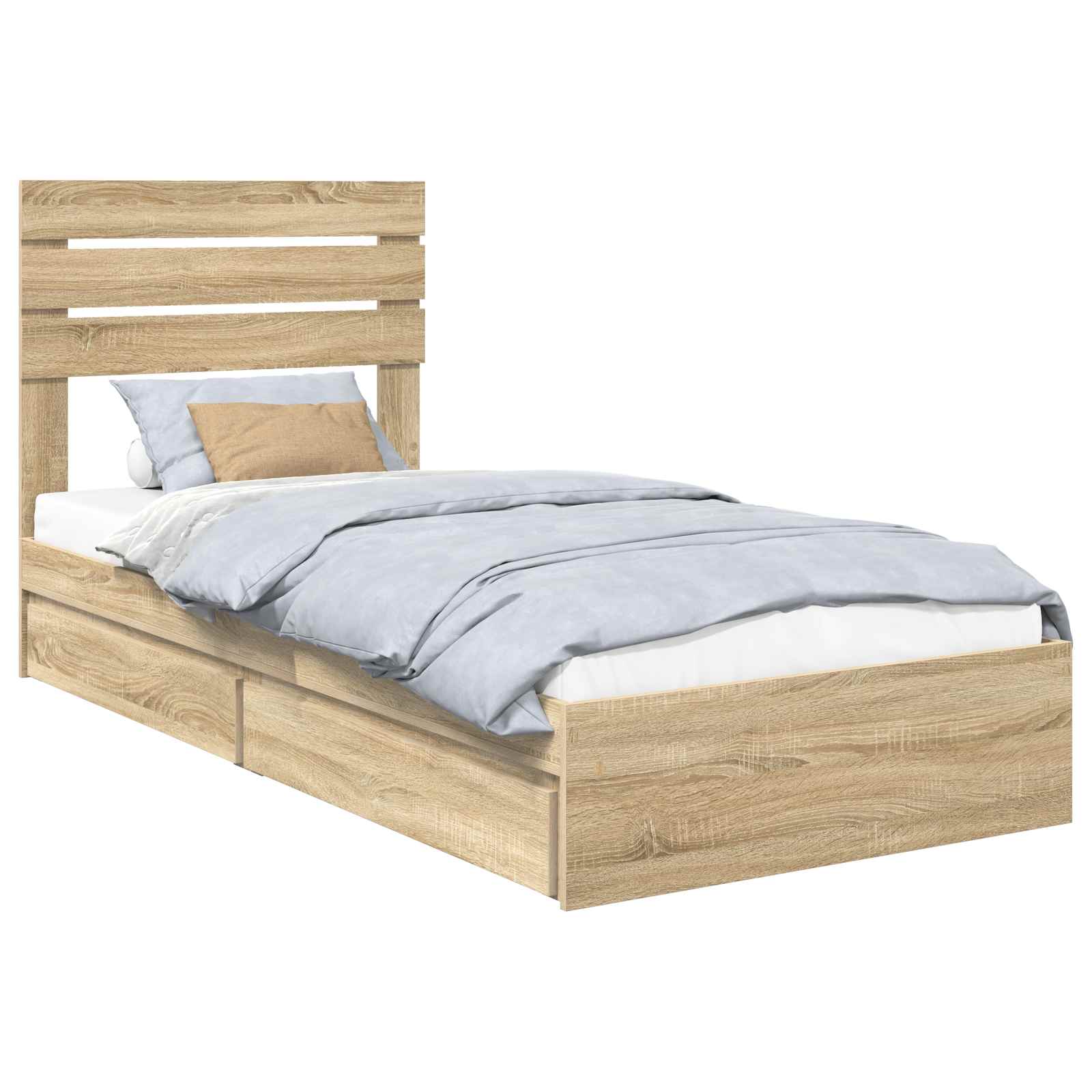 Förvaringssäng med låda Sonoma-ek 90 x 190 cm Konstruerat trä
