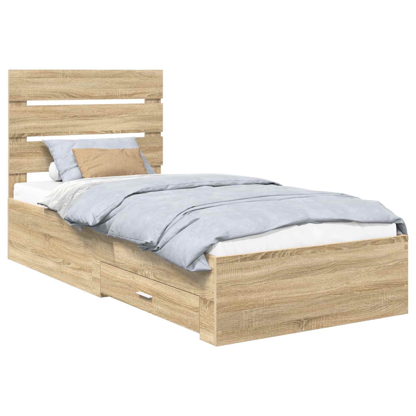 Sängram Sonoma Ek och Silver 75 x 190 cm Konstruerat trä