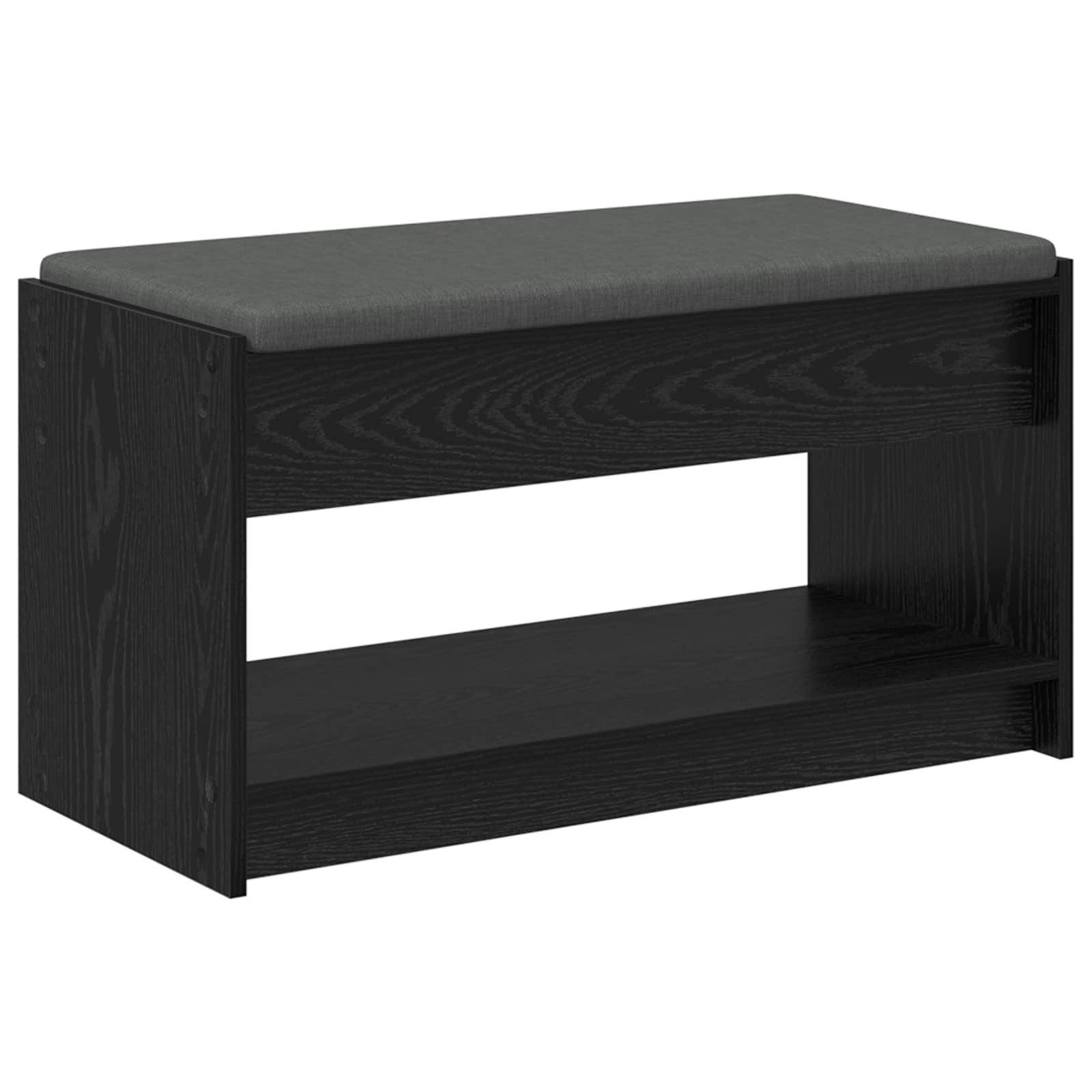 Hallbänk Svart Ek 83 x 38 x 45 cm Konstruerat Trä och Tyg