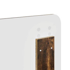 Sängram med huvudgavel Rökt ek 180 x 200 cm Massiv furu