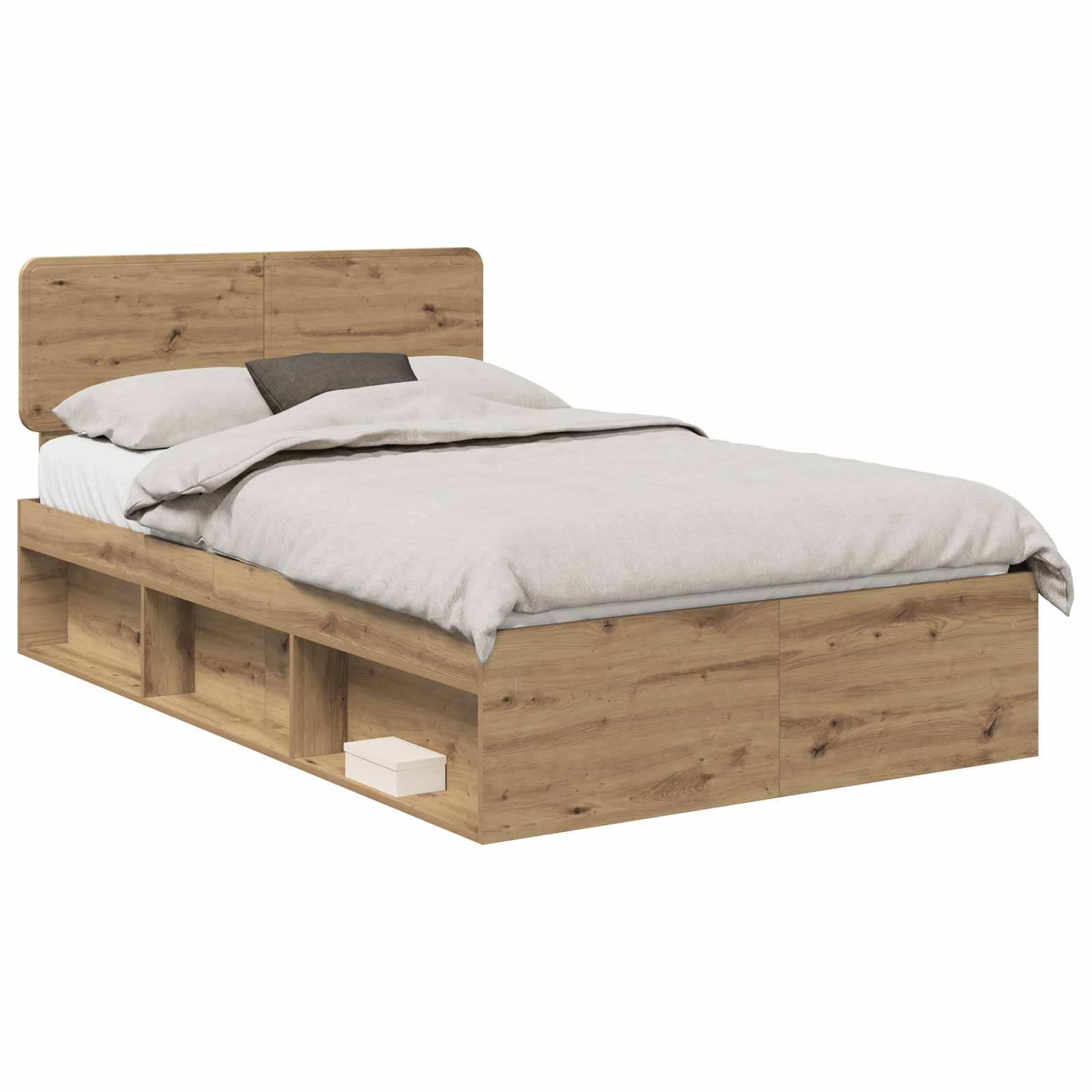 Sängram med huvudgavel Artisan Ek 120 x 200 cm Massiv furu