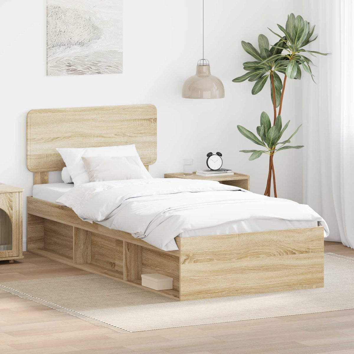 Sängram Sonoma-ek 90 x 190 cm Massiv furu