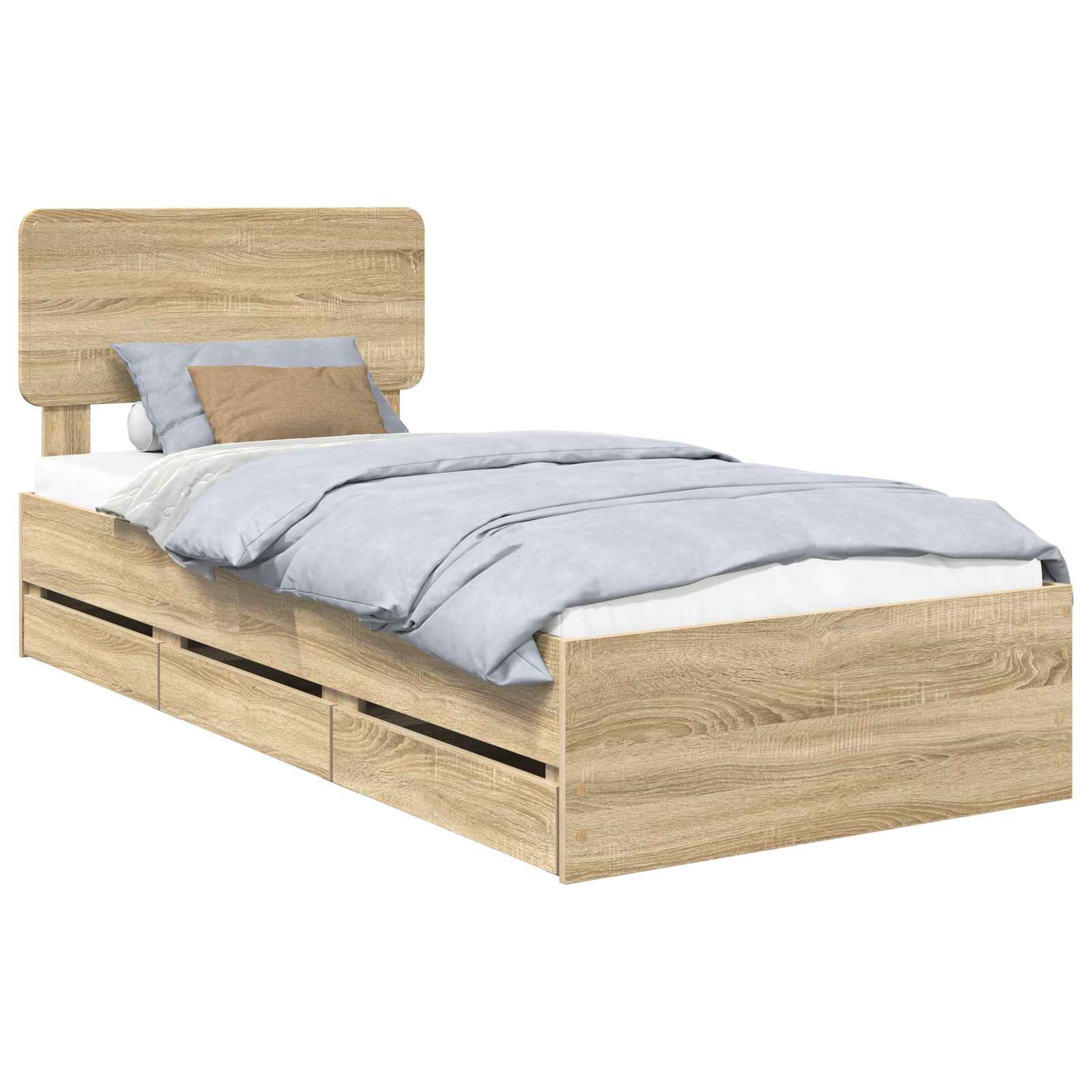 Sängram med låda Sonoma-ek 90 x 200 cm Konstruerat trä