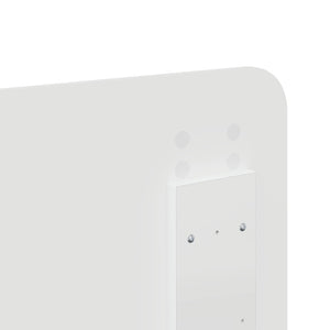 Sängram med huvudgavel Vit 200 x 200 cm Massiv furu