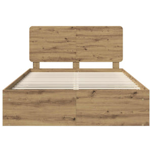 Sängram med huvudgavel Artisan Ek 140 x 200 cm Massiv furu