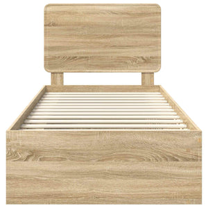 Sängram med huvudgavel Sonoma 100 x 200 cm Massiv furu
