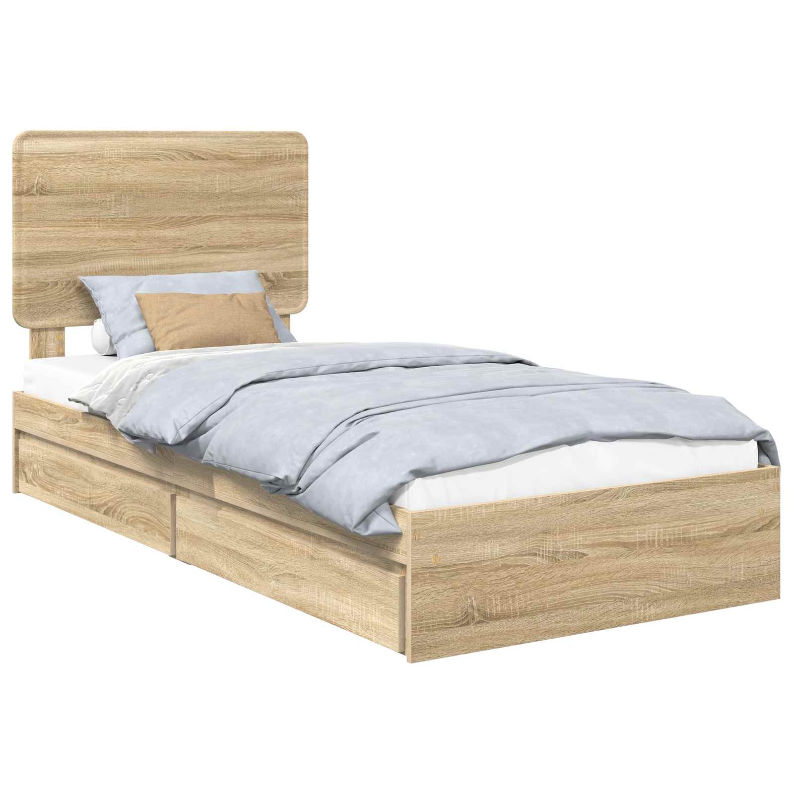 Förvaringssäng med låda Sonoma-ek 90 x 190 cm Konstruerat trä