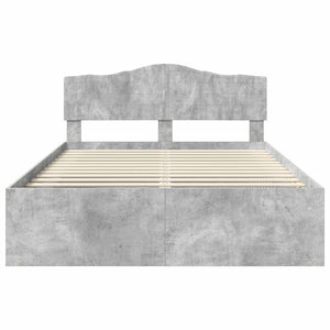 Sängram med huvudgavel Betong 160 x 200 cm Massiv furu