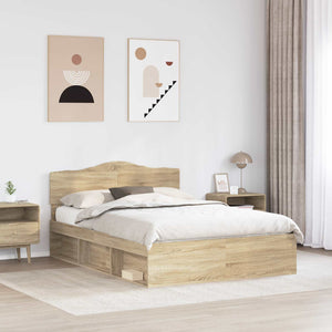 Sängram med huvudgavel Sonoma 140 x 190 cm Massiv furu