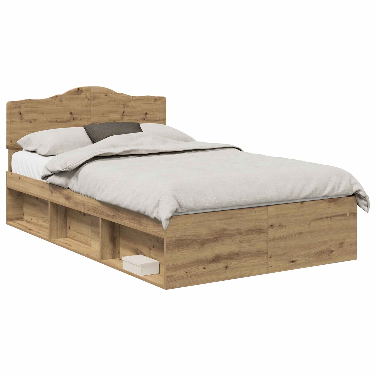 Sängram med huvudgavel Artisan Ek 120 x 200 cm Massiv furu