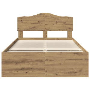 Sängram med huvudgavel Artisan Ek 120 x 200 cm Massiv furu