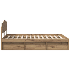 Sängram med huvudgavel Artisan Ek 120 x 200 cm Massiv furu