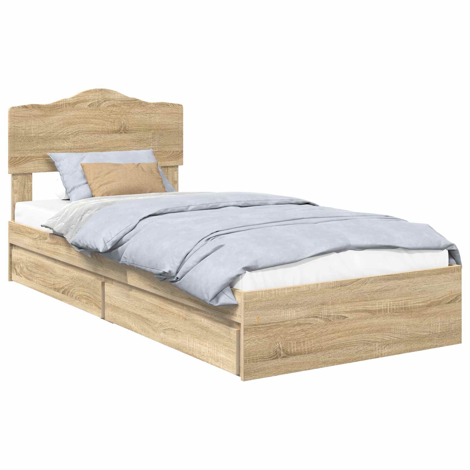Förvaringssäng med låda Sonoma-ek 90 x 190 cm Konstruerat trä