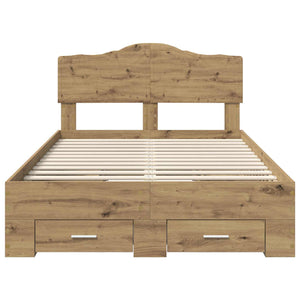 Sängram med huvudgavel Artisan Ek 120 x 190 cm Konstruerat trä