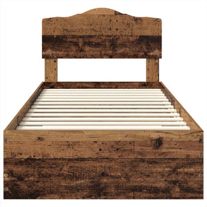 Sängram med huvudgavel Gammalt trä 100 x 200 cm Konstruerat trä