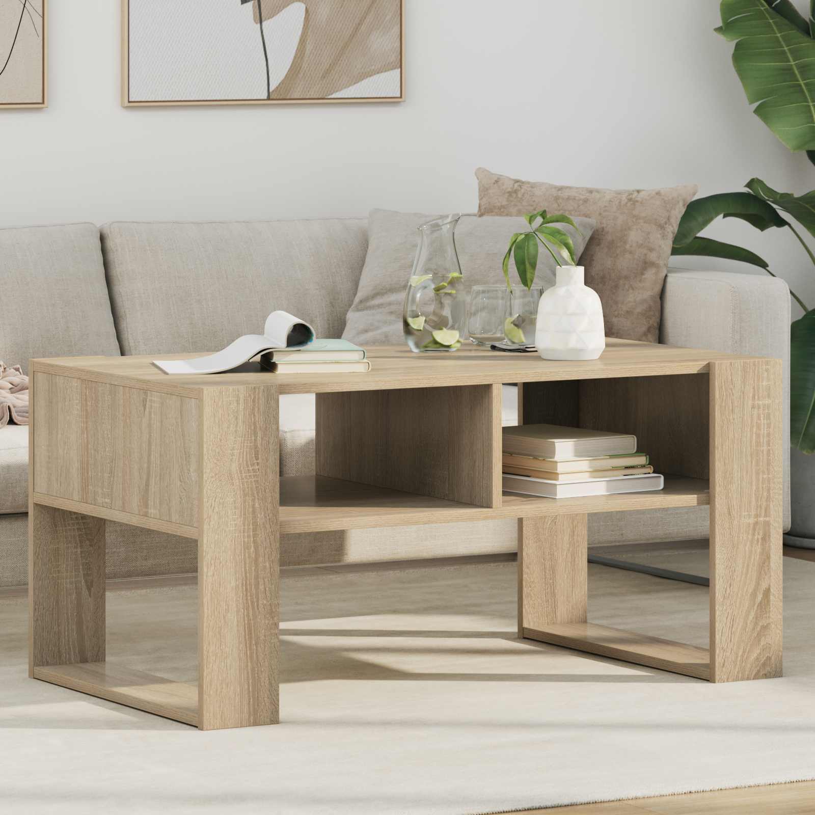 Kaffeebord Sonoma-ek 92 x 53 x 45 cm Konstruerat trä