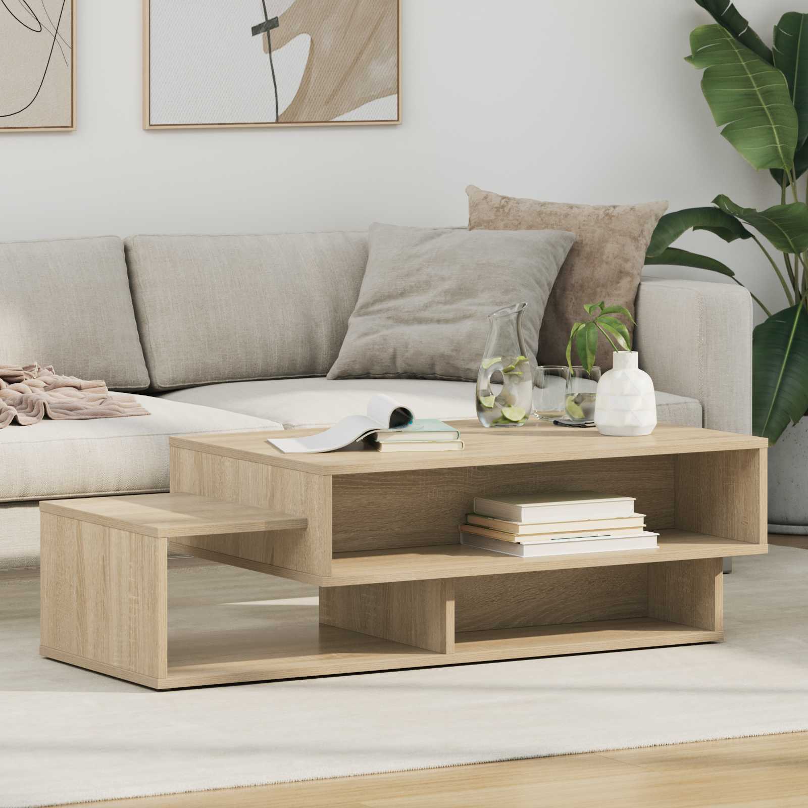 Kaffeebord Sonoma-ek 105 x 50 x 32,5 cm Konstruerat trä