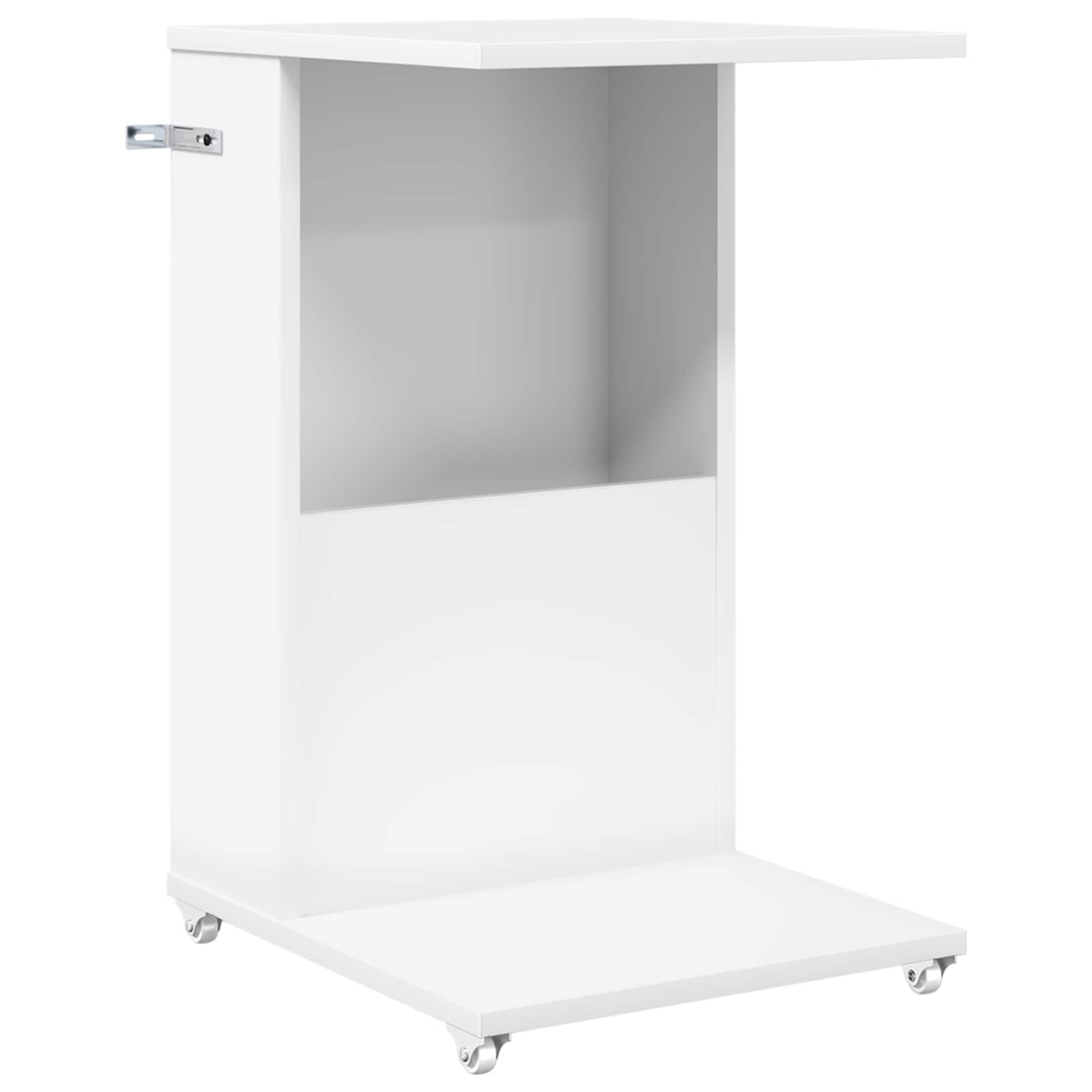 Sidobord med hjul Vit 40 x 35 x 60 cm Konstruerat trä
