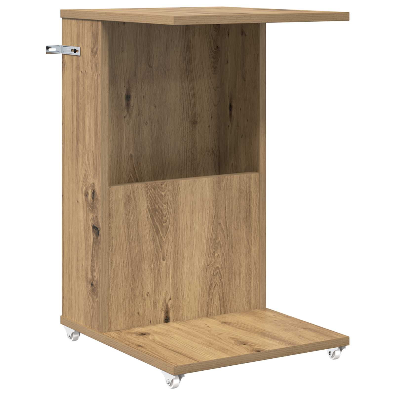 Sidobord med hjul Artisan Ek 40 x 35 x 60 cm Konstruerat trä