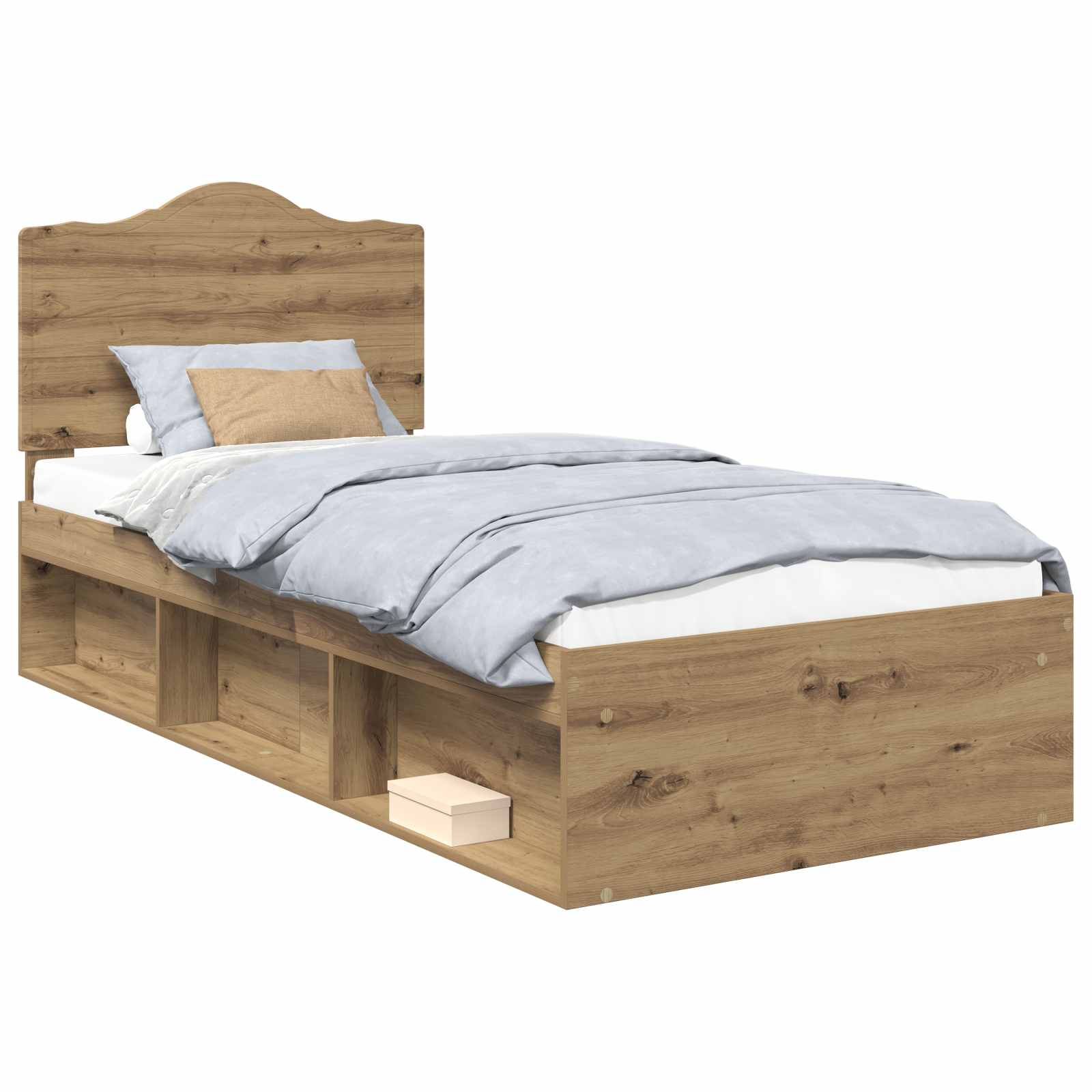 Sängram med huvudgavel Artisan Ek 90 x 190 cm Massiv furu