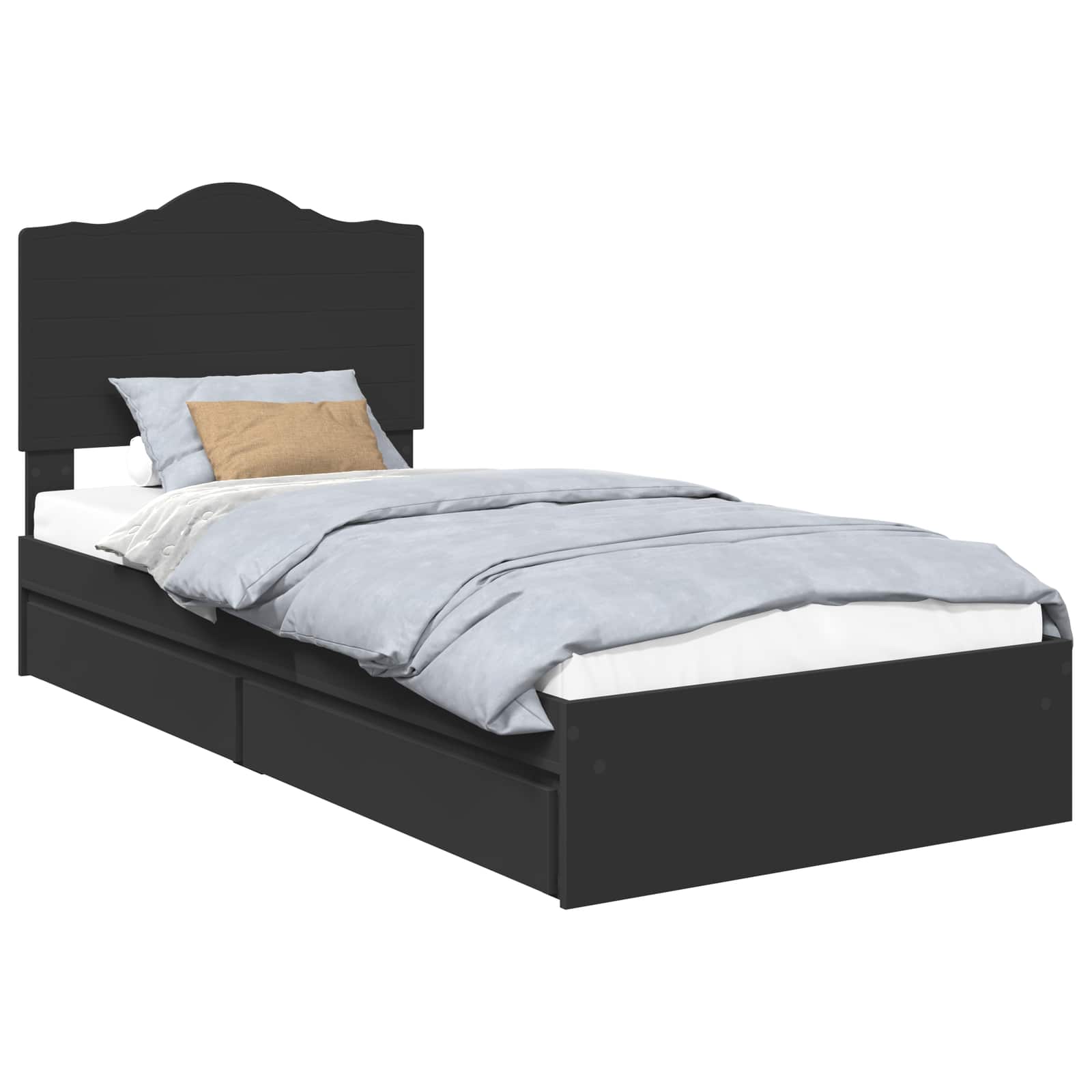 Förvaringssäng med låda Svart 70 x 190 cm Konstruerat trä