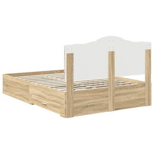 Sängram med huvudgavel Sonoma-ek 140 x 190 cm Konstruerat trä