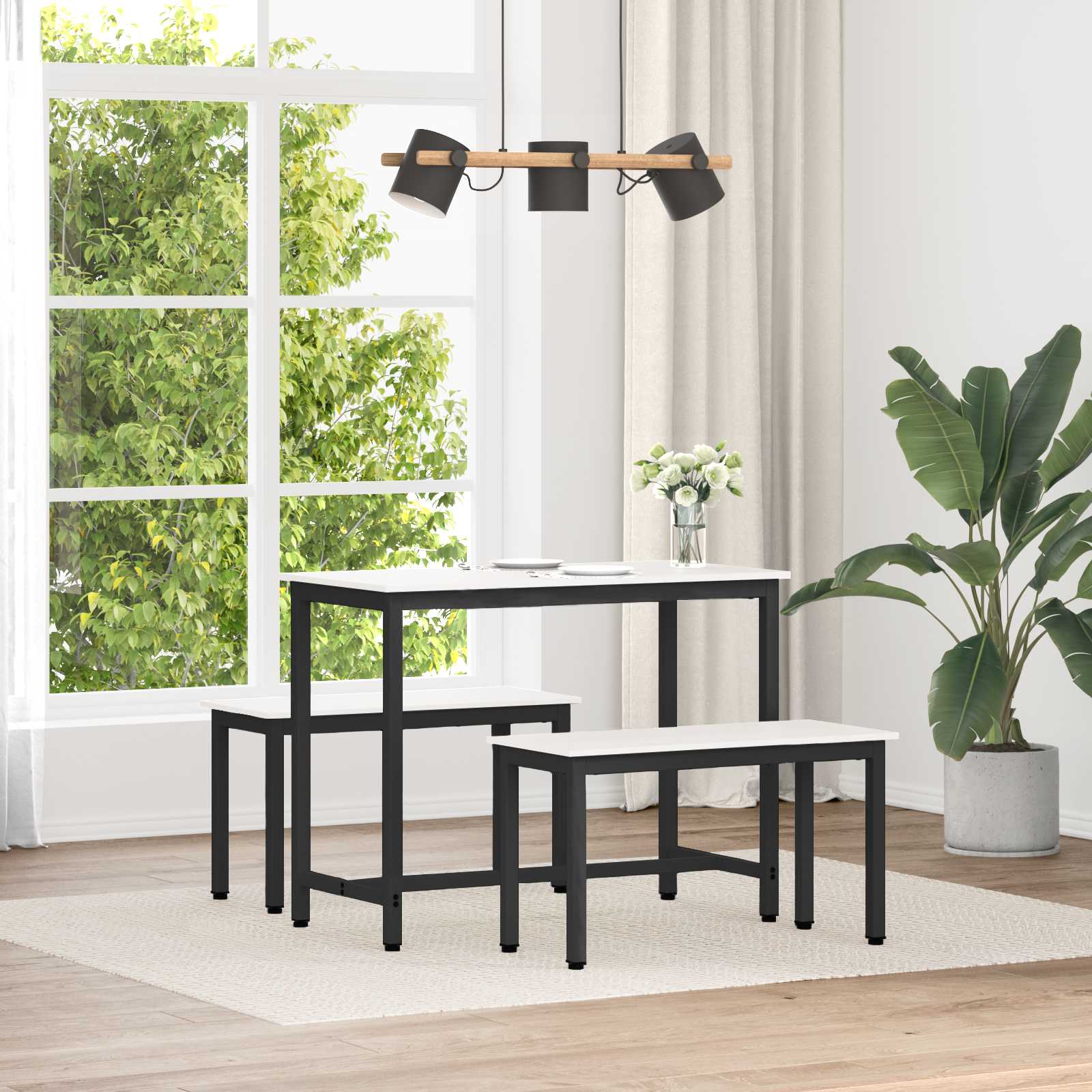 bänk Vit 80 x 35 x 45 cm Massiv furu