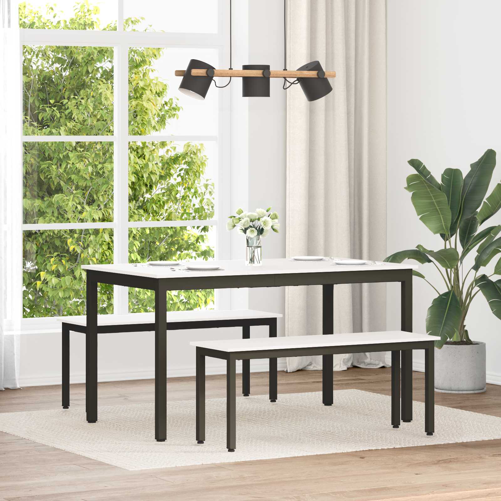 bänk Vit 110 x 35 x 45 cm Massiv furu