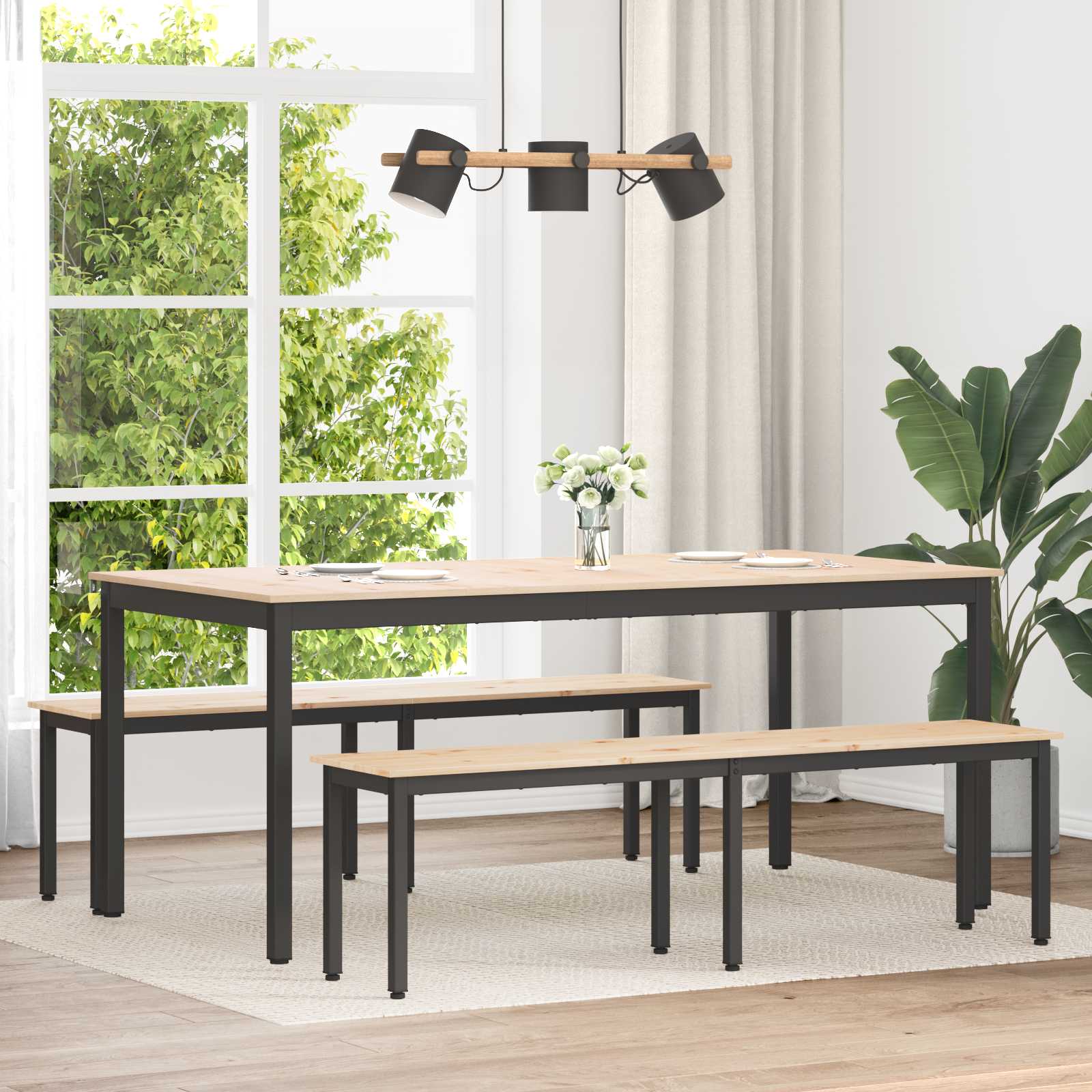 bänk Naturfärg 160 x 35 x 45 cm Massiv furu
