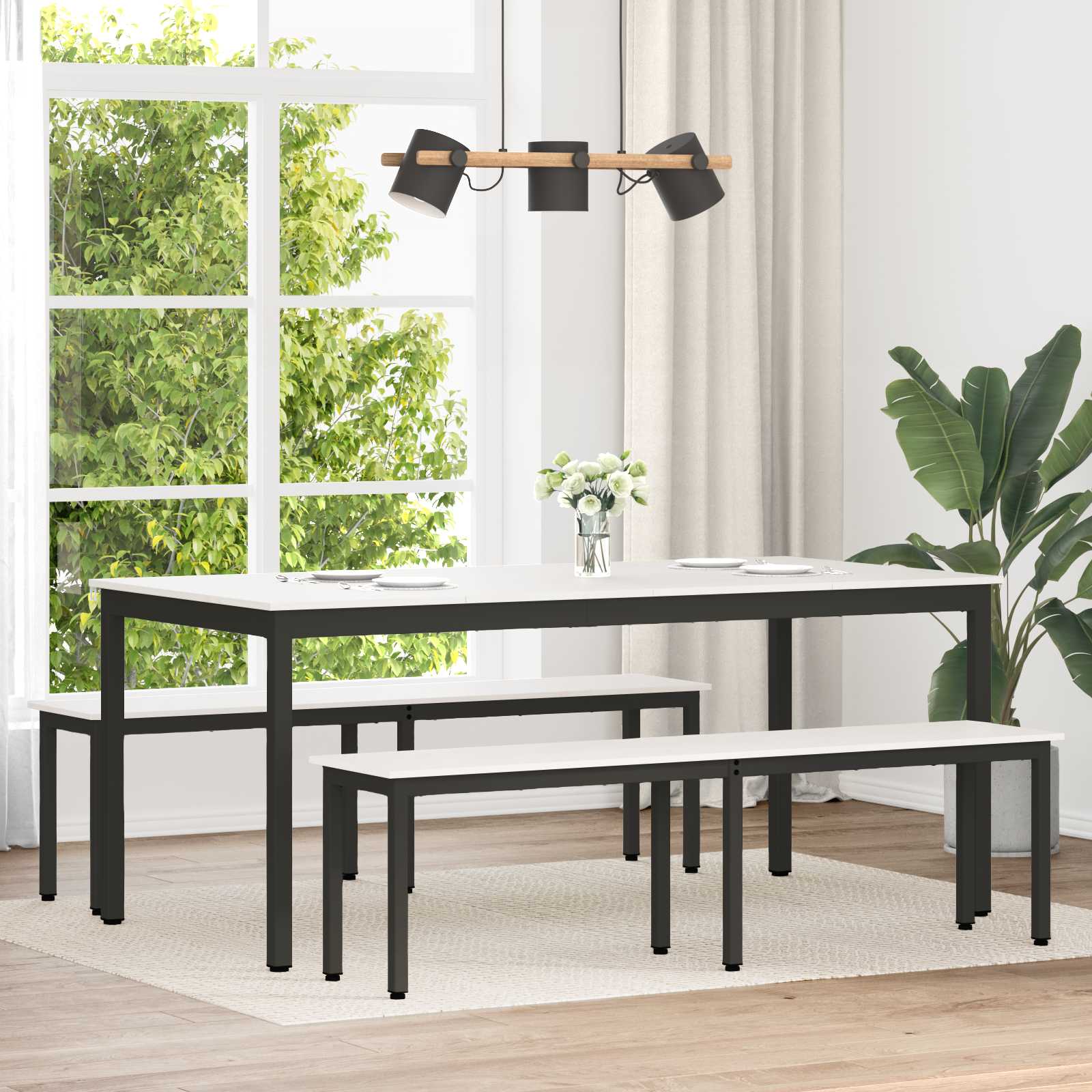 bänk Vit 160 x 35 x 45 cm Massiv furu