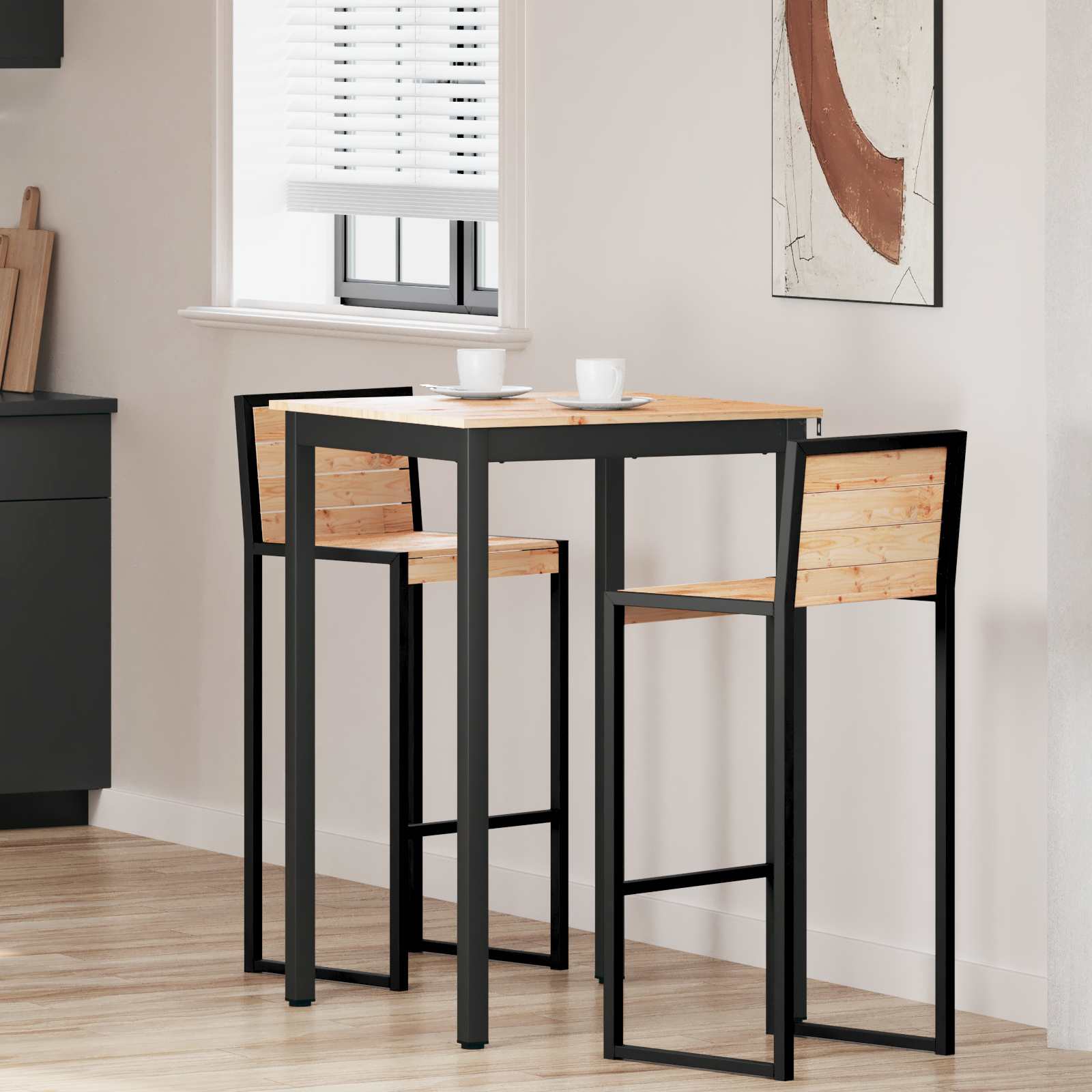 Barbord Naturfärg 70 x 70 x 105 cm Massiv furu