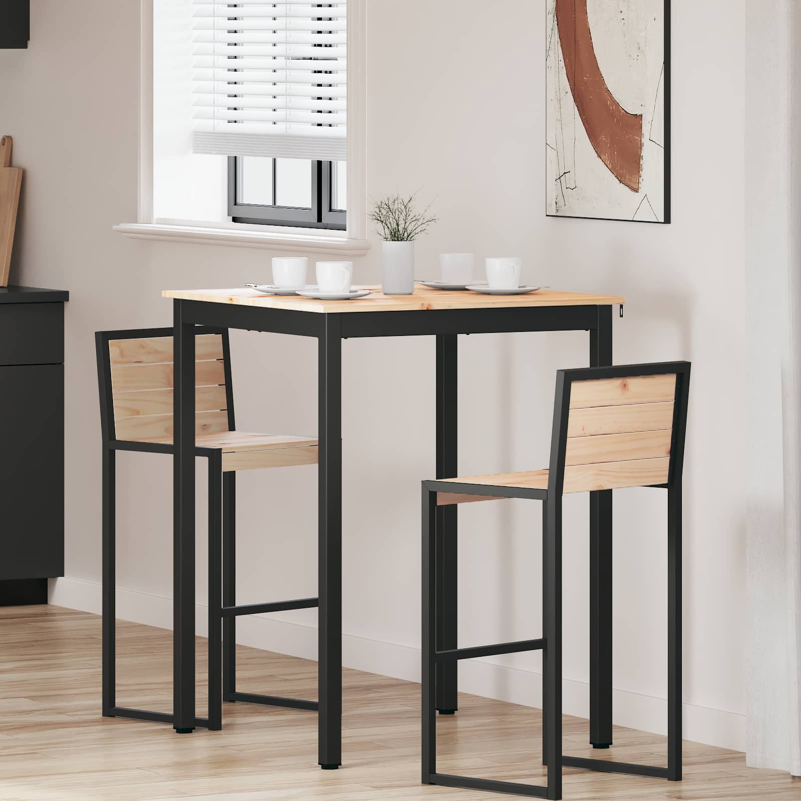 Barbord Naturfärg 80 x 80 x 105 cm Massiv furu