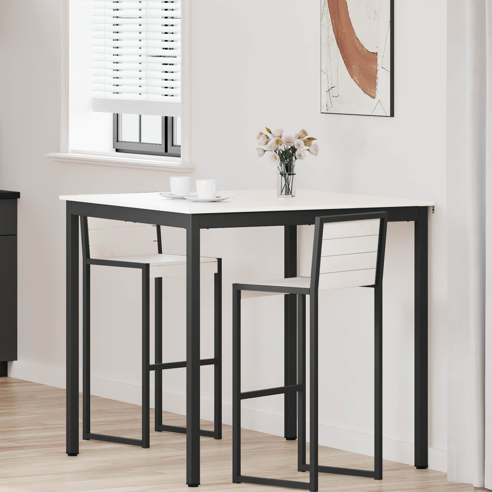 Barbord Vit 110 x 110 x 105 cm Massiv furu
